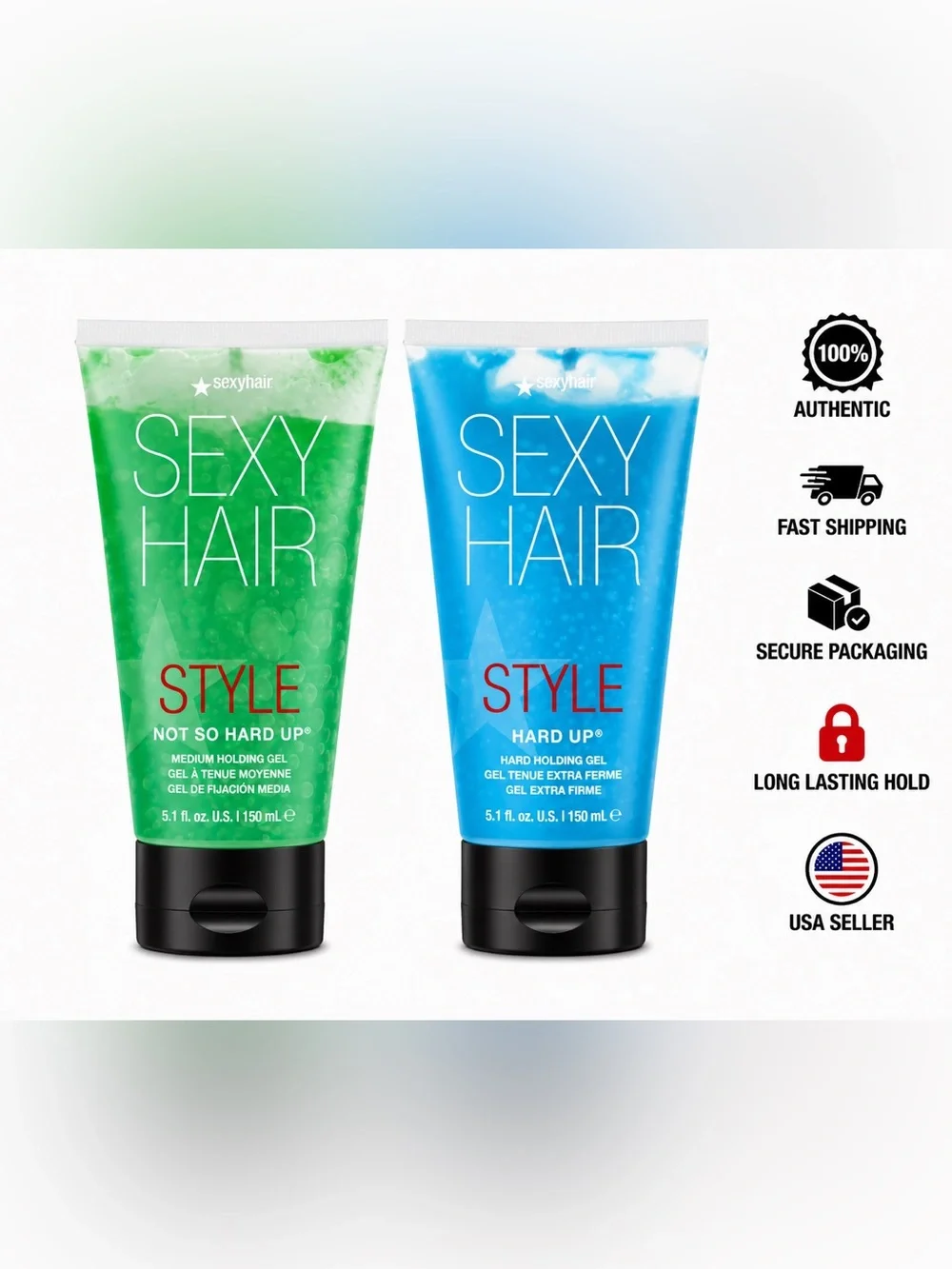 Sexy Hair Style Not So Hard Up & Hard Up Gel Duo 5.1 oz 150ml Each Set of 2